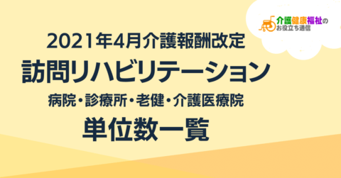 訪問リハビリテーション 単位数一覧 <2021年4月介護報酬改定後>