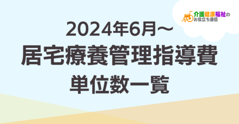 【最新】居宅療法管理指導費 単位数一覧 <2024年6月介護報酬改定後>