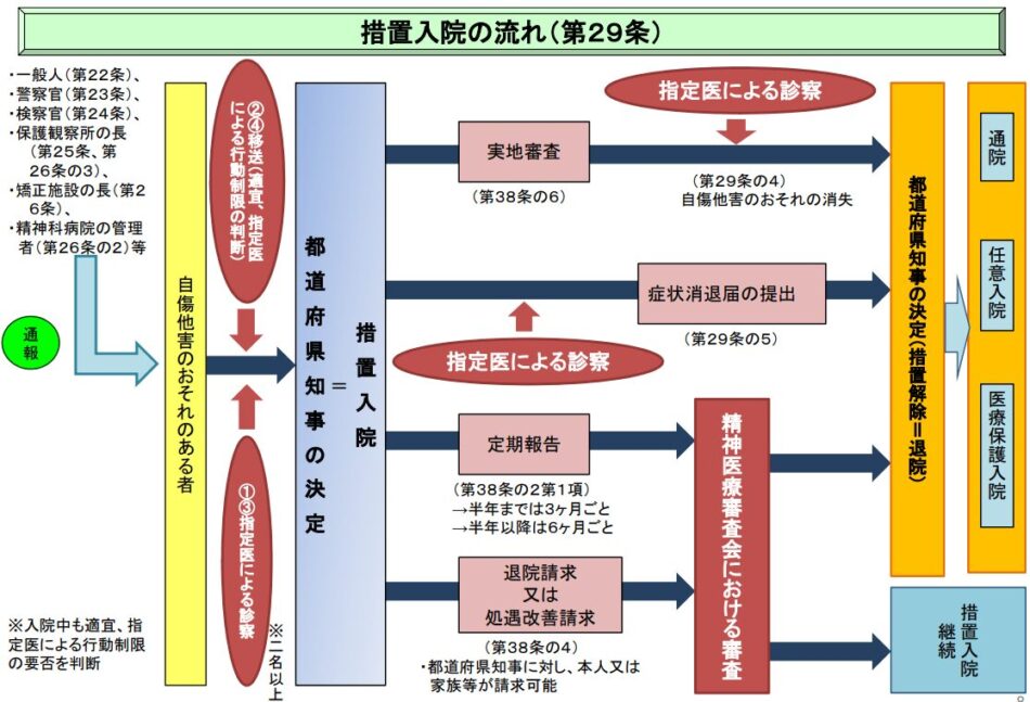 措置入院の流れ（第２９条）