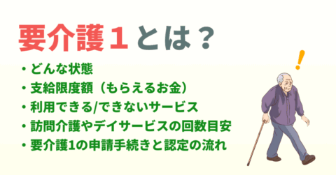 要介護1とは?限度額(点数)、受けられるサービスや回数の例